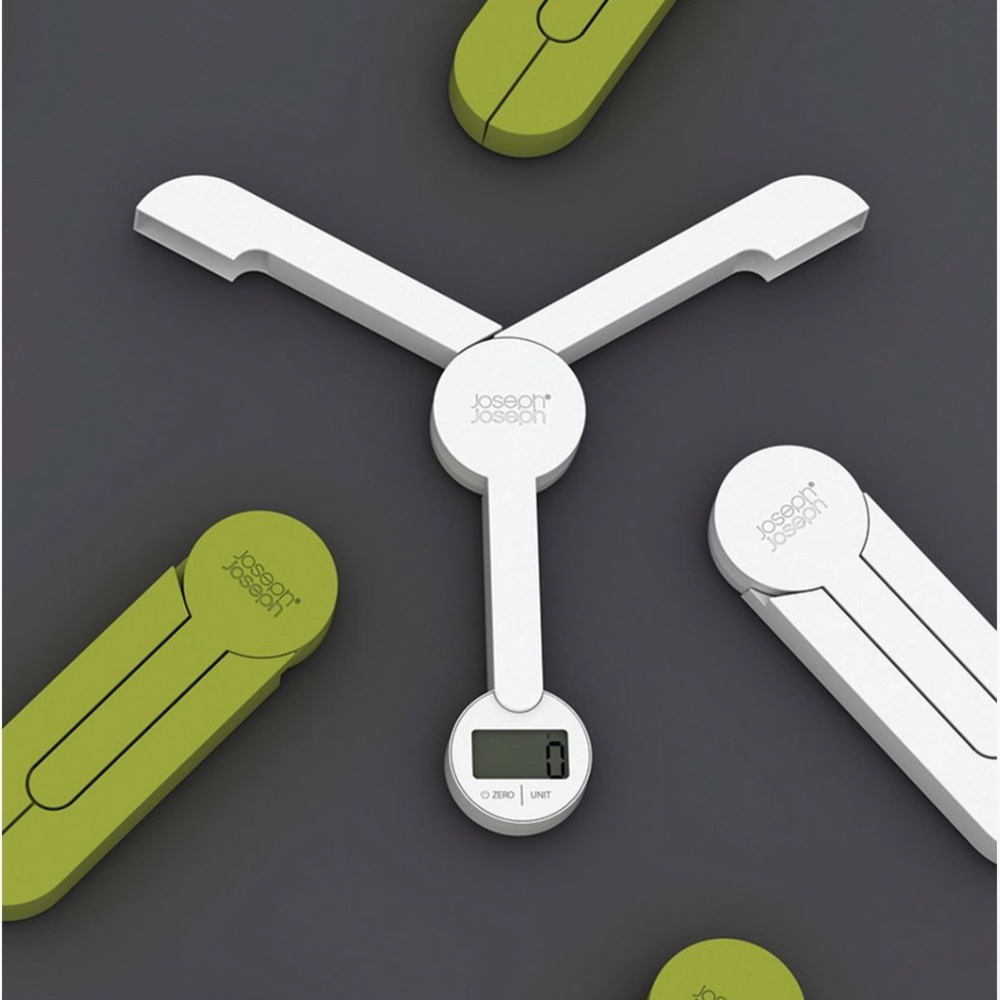 Joseph Joseph Folding Digital Scale in White and Green
